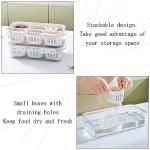 MineSign Divided Snackle Box with Handle Cheese Bacon Storage Container for Refrigerator Stackable Food Serving Tray Charcuterie Container with 3 Removable Dividers for Snack Candy Hum Cream