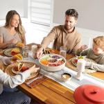 Divided Rotating Serving Tray with Lid and Handle, Portable Snackle Box for Fruits Snacks Veggie Charcuterie, Clear Lazy Susan Organizer and Fridge Storage Container for Adults Child (2PCS,9.5" L