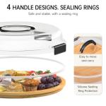 Round Charcuterie Board with Clear Lid, Travel Picnic Portable Cheese Board Charcuterie Boxes, Meat Fruit Serving Tray Platter, House Warming Gifts New Home, Gifts for Women