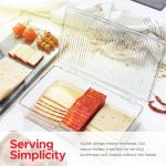 Tafura Bacon Container For Refrigerator (2 Pack) Fridge Storage Organizer | Cheese & Deli Storage Container | Bacon Keeper | Cold Cuts Meat Saver | Cheese Holder, BPA Free