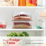 Tafura Bacon Container For Refrigerator (2 Pack) Fridge Storage Organizer | Cheese & Deli Storage Container | Bacon Keeper | Cold Cuts Meat Saver | Cheese Holder, BPA Free