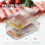 Tafura Bacon Container For Refrigerator (2 Pack) Fridge Storage Organizer | Cheese & Deli Storage Container | Bacon Keeper | Cold Cuts Meat Saver | Cheese Holder, BPA Free