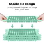 Mini Ice Cube Tray for Freezer: FDDBI Small Ice Trays for Freezer with Bin - 117×4PCS Easy Release Nugget Ice Tray - Crushed Ice Tray with Container