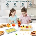 WIBIMEN Mini Ice Cube Trays, Small Tiny Round Pebble Crushed Nugget Ice Trays for Freezer with Lid - Chilling Drinks Coffee Juice(2 Pack/0.55In - Blue)