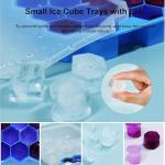 Ice Cube Trays for Freezer with Lid-37 Grid Silicone for Small Ice Cube Molds,Easy-Release Reusable in Organizer Bins or Ice Bucket for Cocktail bar or Iced Coffee Cup