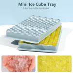 WIBIMEN Mini Ice Cube Trays, Small Tiny Round Pebble Crushed Nugget Ice Trays for Freezer with Lid - Chilling Drinks Coffee Juice(2 Pack/0.55In - Blue)
