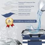 KEFOMOL Insulated Picnic Basket,Leak-Proof Collapsible Cooler Bag,26L Grocery Basket with Lid,2 Sturdy Handles,Storage Basket for Picnic,Food Delivery,Take Outs,Market Shopping,Travel (Blue)