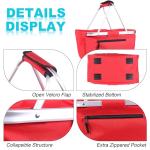 Picnic Basket, SIYUAN Collapsible Shopping Basket 24L Portable Grocery Basket with 2 Handles Reusable Folding Market Basket Large Christmas Basket, Cherry Red