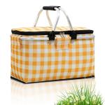 DZHPSRSZ Insulated Collapsible Picnic Basket - 18.5L Small Basket with Sturdy Handle for 2 People - Ideal for Shopping, Traveling, Camping