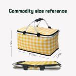 DZHPSRSZ Insulated Collapsible Picnic Basket - 18.5L Small Basket with Sturdy Handle for 2 People - Ideal for Shopping, Traveling, Camping