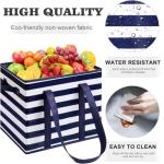 WISELIFE 3 Pack Reusable Grocery Bags Large Water Resistant Grocery Collapsible Heavy Duty Tote Bags for Shopping Picnic