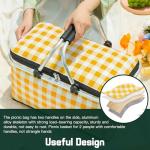 DZHPSRSZ Insulated Collapsible Picnic Basket - 18.5L Small Basket with Sturdy Handle for 2 People - Ideal for Shopping, Traveling, Camping