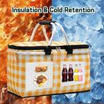 DZHPSRSZ Insulated Collapsible Picnic Basket - 18.5L Small Basket with Sturdy Handle for 2 People - Ideal for Shopping, Traveling, Camping