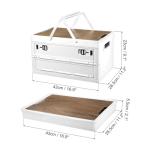 PATIKIL Collapsible Storage Bins with Lids and Handle, 1 Pcs 30L 8Gal Plastic Camping Storage Box Stackable Side Opening Organizer Basket for Car Rv Office Home, White