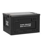 TOEEBR Collapsible Storage Bins with Lids, Portable Foldable Box with 2 Side Doors, Organizing Stackable Storage Cases Large Heavy Duty Utility Crates for Camp Fishing Car RV Office (Extra Large-45L)