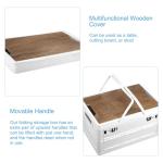 PATIKIL Collapsible Storage Bins with Lids and Handle, 1 Pcs 30L 8Gal Plastic Camping Storage Box Stackable Side Opening Organizer Basket for Car Rv Office Home, White