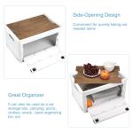 PATIKIL Collapsible Storage Bins with Lids and Handle, 1 Pcs 30L 8Gal Plastic Camping Storage Box Stackable Side Opening Organizer Basket for Car Rv Office Home, White