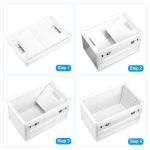 PATIKIL Collapsible Storage Bins with Lids and Handle, 1 Pcs 30L 8Gal Plastic Camping Storage Box Stackable Side Opening Organizer Basket for Car Rv Office Home, White
