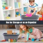 TREKOLOGY 16L Collapsible Picnic Basket with Handles & Lid as Stand Up Table - Foldable, Lightweight, Water-Proof & Leak-Proof - 3-in-1 Rectangle Bucket for Picnics, Camping, Travelling and Road Trips