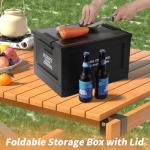 TOEEBR Collapsible Storage Bins with Lids, Portable Foldable Box with 2 Side Doors, Organizing Stackable Storage Cases Large Heavy Duty Utility Crates for Camp Fishing Car RV Office (Extra Large-45L)