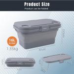 TREKOLOGY 16L Collapsible Picnic Basket with Handles & Lid as Stand Up Table - Foldable, Lightweight, Water-Proof & Leak-Proof - 3-in-1 Rectangle Bucket for Picnics, Camping, Travelling and Road Trips