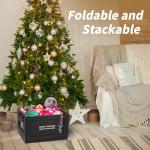 TOEEBR Collapsible Storage Bins with Lids, Portable Foldable Box with 2 Side Doors, Organizing Stackable Storage Cases Large Heavy Duty Utility Crates for Camp Fishing Car RV Office (Extra Large-45L)