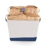 PICNIC TIME Boardwalk Picnic Basket for 2 - Romantic Picnic Basket - Picnic Set, (Beige Canvas with Navy Blue Accents)