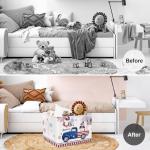 Clastyle Independence Day Patriotic Baby Gift Basket American Flag Firework Kid Book Toy Nursery Bin Collapsible Beach Towel Basket Clothes Organizer, Gnome, 40*30*30 cm