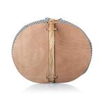 PICNIC TIME - Country Vintage Picnic Basket with Lid - Wicker Picnic Basket for 2, (Navy Blue & White Stripe)