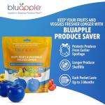 Bluapple Produce Saver Ethylene Gas Absorber 2-Pack - Keeps Fruits & Vegetables Fresh Longer in Refrigerator Crisper, Shelves, & Fruit Bowls, Lasts up to 3 Months, Produce Storage, BPA Free, USA Made