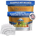 Bluapple Produce Saver Refill Kit - Keep Fruits & Vegetables Fresh Longer, Veggie & Fruit Saver, 8 Packets (9 grams each), Lasts up to 3 Months, Produce Storage, Ethylene Gas Absorber, Made in USA