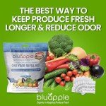 Bluapple Produce Saver Ethylene Gas Absorber 1 Year Refill Kit with Activated Carbon - 8 Packets (9 Grams Classic + 4 Grams of Carbon Each) - Keeps Fruits & Vegetables Fresher Longer, Produce Storage