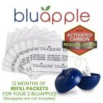 Bluapple Produce Saver Ethylene Gas Absorber 1 Year Refill Kit with Activated Carbon - 8 Packets (9 Grams Classic + 4 Grams of Carbon Each) - Keeps Fruits & Vegetables Fresher Longer, Produce Storage
