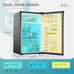 EUHOMY 3.2 Cu.Ft Mini Fridge with Freezer, Single Door Compact Refrigerator, Energy Saving, Mini Refrigerator Adjustable Thermostat, Mini fridge for Bedroom, Dorm, Office, Silver
