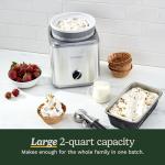 CUISINART Ice Cream Maker, Ice Cream and Frozen Yogurt Machine, 2-Qt. Double-Insulated Freezer Bowl, Silver, ICE-30BCP1