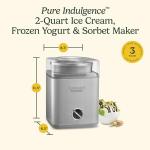 CUISINART Ice Cream Maker, Ice Cream and Frozen Yogurt Machine, 2-Qt. Double-Insulated Freezer Bowl, Silver, ICE-30BCP1