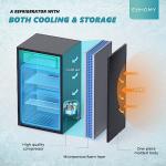EUHOMY 3.2 Cu.Ft Mini Fridge with Freezer, Single Door Compact Refrigerator, Energy Saving, Mini Refrigerator Adjustable Thermostat, Mini fridge for Bedroom, Dorm, Office, Silver