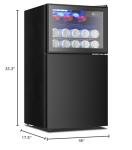 EUHOMY Double Door Mini Fridge With Freezer, Freestanding Wine Cooler Refrigerator With Reversible Door, Compact Refrigerator Temperature Control, Wine Fridge Perfect For Kitchen Home Office.