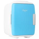Cooluli Mini Fridge for Bedroom - Car, Office Desk & Dorm Room - Portable 4L/6 Can Electric Plug In Cooler & Warmer for Food, Drinks, Skincare Beauty & Makeup - 12v AC/DC & Exclusive USB Option, Blue