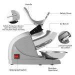 OKF Ice Shaver Prevent Splash Snow Cone Machine, Electric 3 Blades Shaved Ice Machine, 380W Ice Shaver Machine, 286lbs/hr Snow Cone Maker, Ice Crushers for Home Use and Commercial Ice Crusher (Silver)