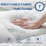Mattress Topper Twin Size, Cooling Extra Thick Breathable Viscose Made from Bamboo Mattress pad, Soft Quilted Fitted Mattress Cover with 1000 GSM Down Alternative Fill (8-21”Deep Pocket)