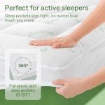 Ultra Soft Full Size Mattress Topper - Viscose Made from Bamboo Pillow Top Mattress Pad for Back Pain Relief - Naturally Cooling for Hot Sleepers, Green