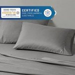 Degrees of Comfort Coolmax Cooling Sheet Set for Full Size Bed, Moisture Wicking for Night Sweats Best Comfort, Cool Sheets for Hot Sleepers During Warm Weather with Deep Pocket, Grey-4PC