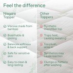 Ultra Soft Full Size Mattress Topper - Viscose Made from Bamboo Pillow Top Mattress Pad for Back Pain Relief - Naturally Cooling for Hot Sleepers, Green