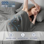 Degrees of Comfort Coolmax Cooling Sheet Set for Full Size Bed, Moisture Wicking for Night Sweats Best Comfort, Cool Sheets for Hot Sleepers During Warm Weather with Deep Pocket, Grey-4PC