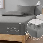 Degrees of Comfort Coolmax Cooling Sheet Set for Full Size Bed, Moisture Wicking for Night Sweats Best Comfort, Cool Sheets for Hot Sleepers During Warm Weather with Deep Pocket, Grey-4PC