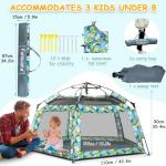 Funsland Baby Playpen Pop-up Tent - Outdoor & Indoor Play Tent for Beach with Canopy Travel Bag Portable Play Yard for Babies & Toddlers (Forest)