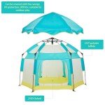 Bend River Baby Playpen with Canopy, Portable Baby Beach Tent, Toddler Play Yard Indoor and Outdoor, Foldable Mosquito Net for Infant - Green