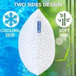 QUTOOL Cooling Pillows for Sleeping 2 Pack, Shredded Memory Foam Bed Pillows Queen Size Set of 2, Gel Pillows for Hot Sleepers Cool Pillow for Side Back and Stomach Sleepers, Cold Pillows, Supportive