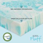 LuxyFluff 2-Inch Gel-Infused Memory Foam Mattress Topper for Cribs and Toddler beds, with Added Ventilated Removable Washable Bamboo Cooling Cover and Corner Straps – 52”x27”x2”